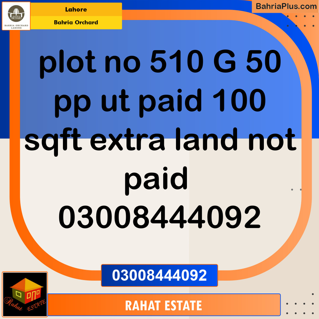 Residential Plot for Sale in Bahria Orchard, Lahore - (BP-218264)