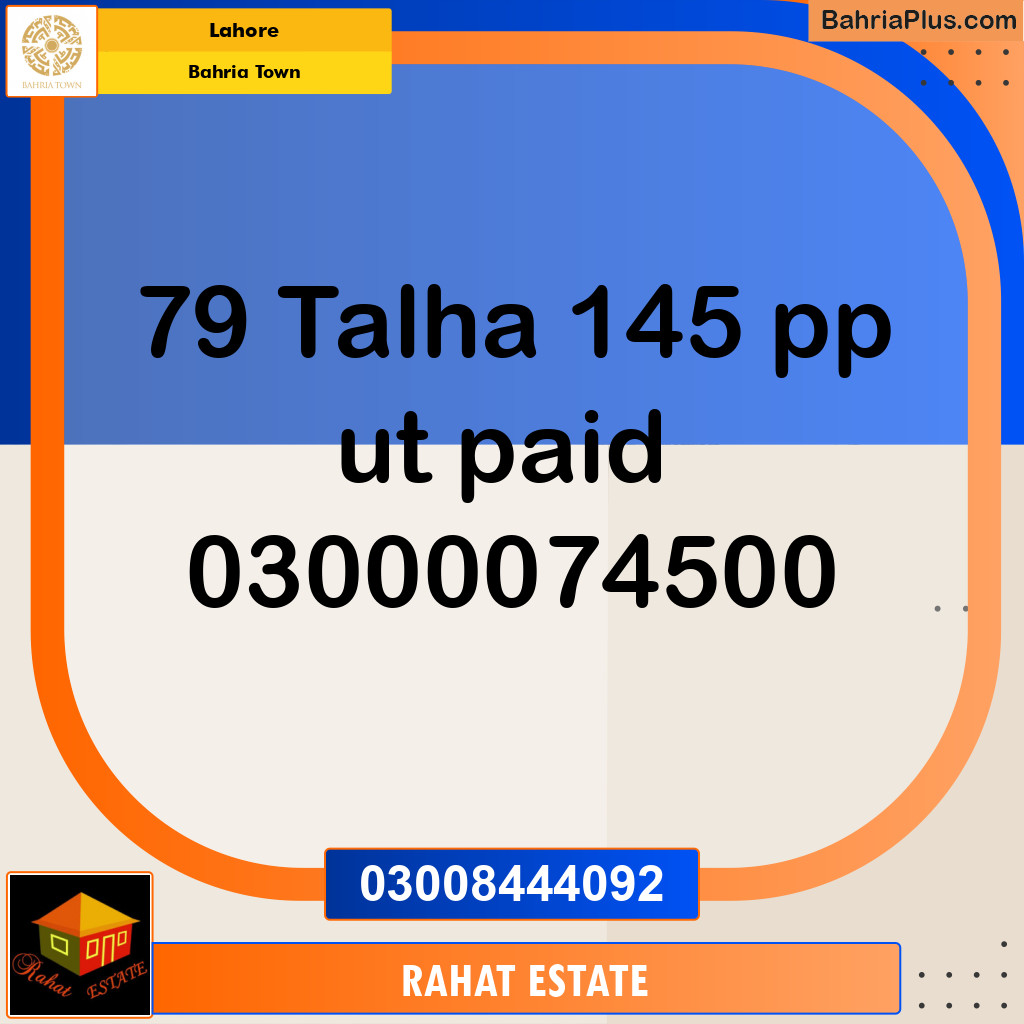 Residential Plot for Sale in Bahria Town, Lahore - (BP-218269)