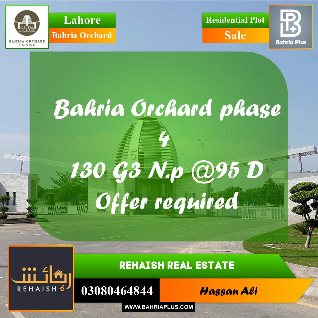 Residential Plot for Sale in Bahria Orchard, Lahore - (BP-218308)