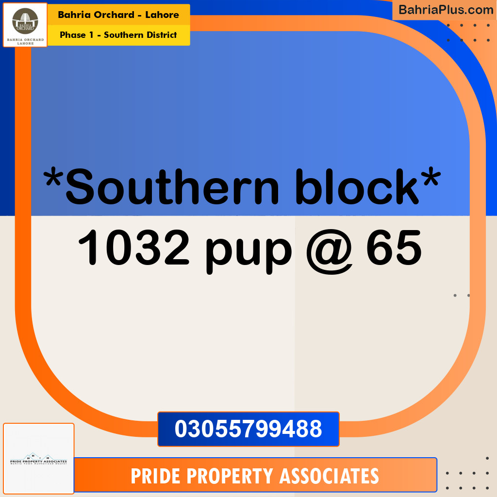 8 Marla Residential Plot for Sale in Phase 1 - Southern District -  Bahria Orchard, Lahore - (BP-218317)