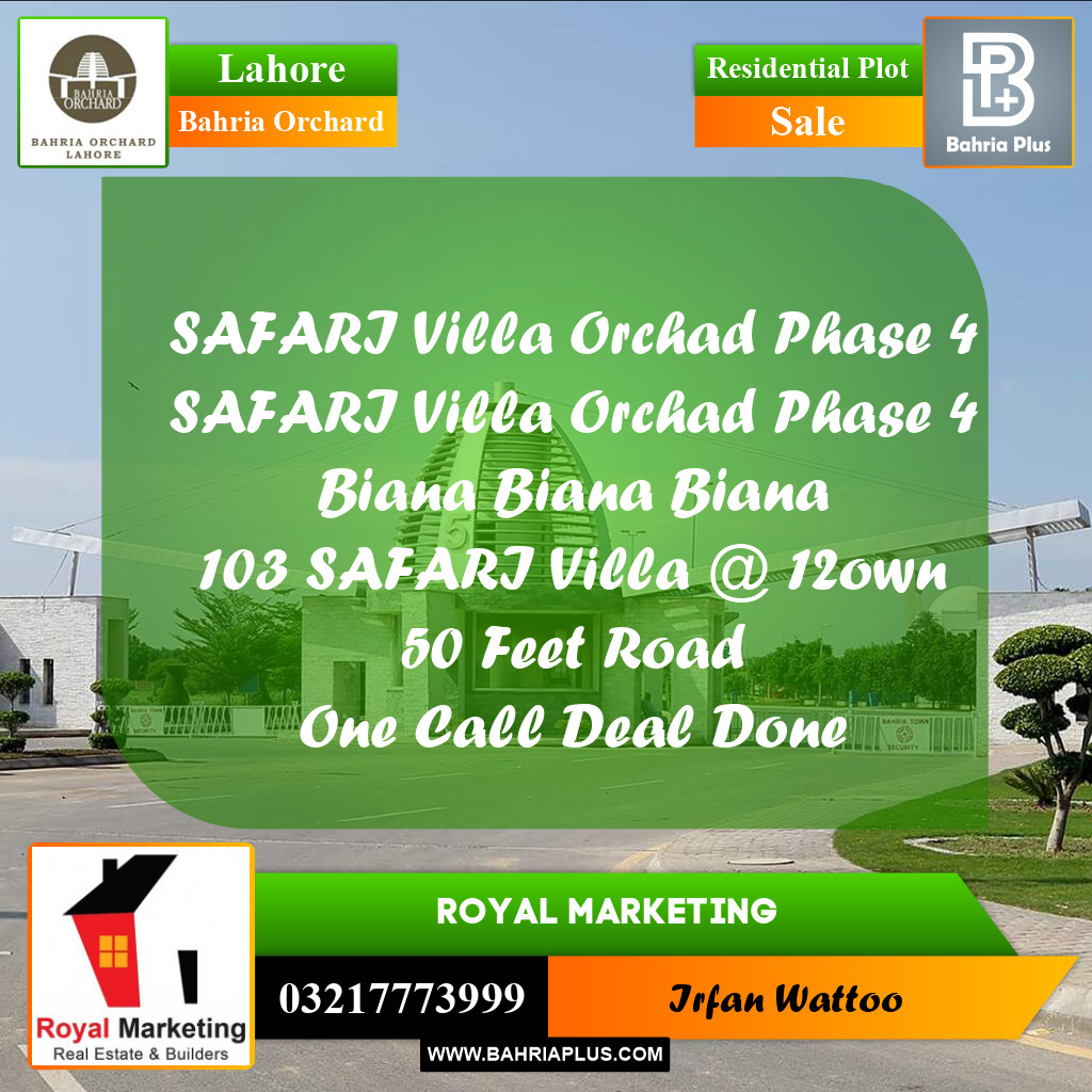 Residential Plot for Sale in Bahria Orchard, Lahore - (BP-218426)