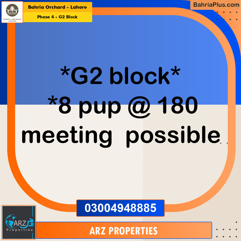 Residential Plot for Sale in Phase 4 - G2 Block -  Bahria Orchard, Lahore - (BP-218427)