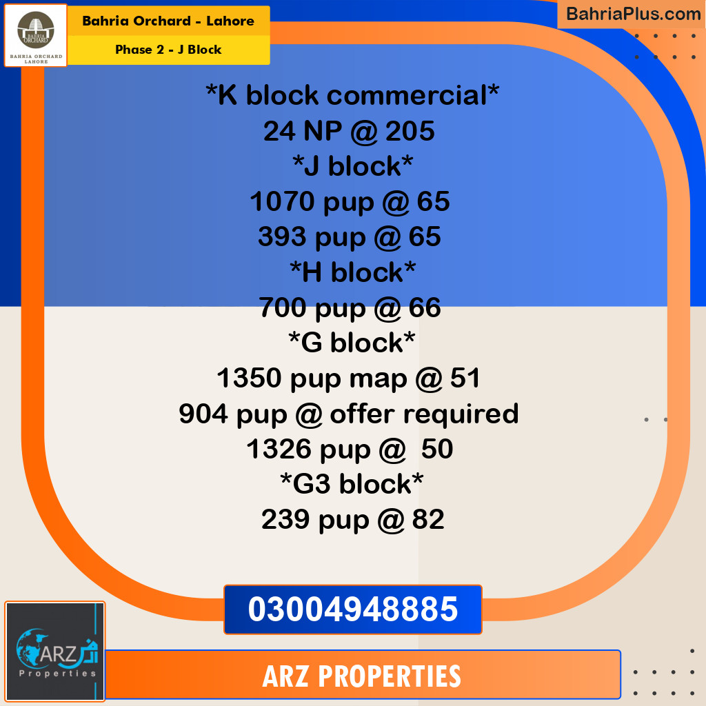 Residential Plot for Sale in Phase 2 - J Block -  Bahria Orchard, Lahore - (BP-218433)