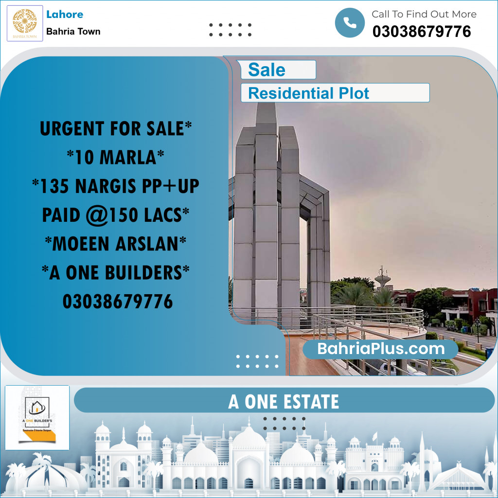 Residential Plot for Sale in Bahria Town, Lahore - (BP-218524)