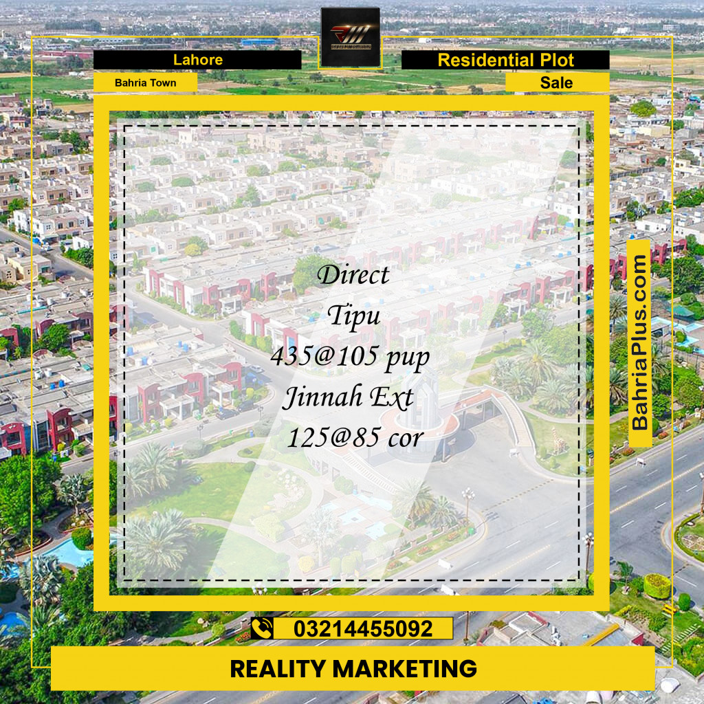 Residential Plot for Sale in Bahria Town, Lahore - (BP-218562)