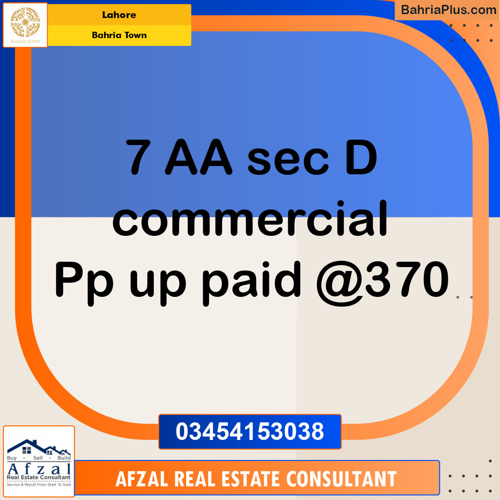 Commercial Plot for Sale in Bahria Town, Lahore - (BP-218564)