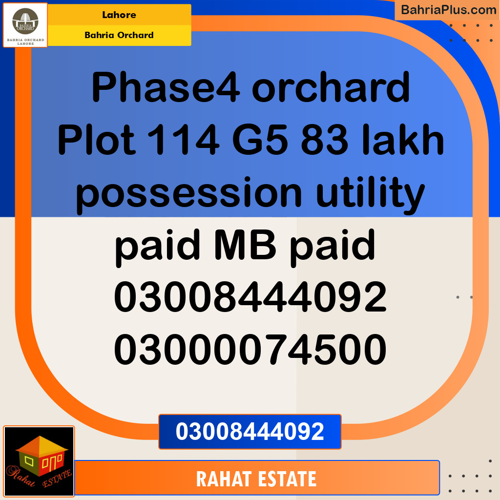 Residential Plot for Sale in Bahria Orchard, Lahore - (BP-218601)