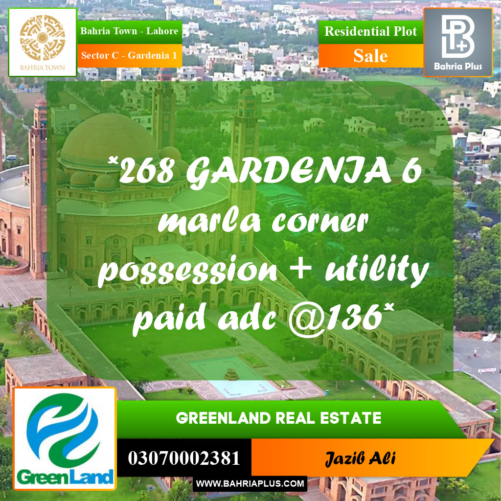 5 Marla Residential Plot for Sale in Sector C - Gardenia 1 -  Bahria Town, Lahore - (BP-218623)