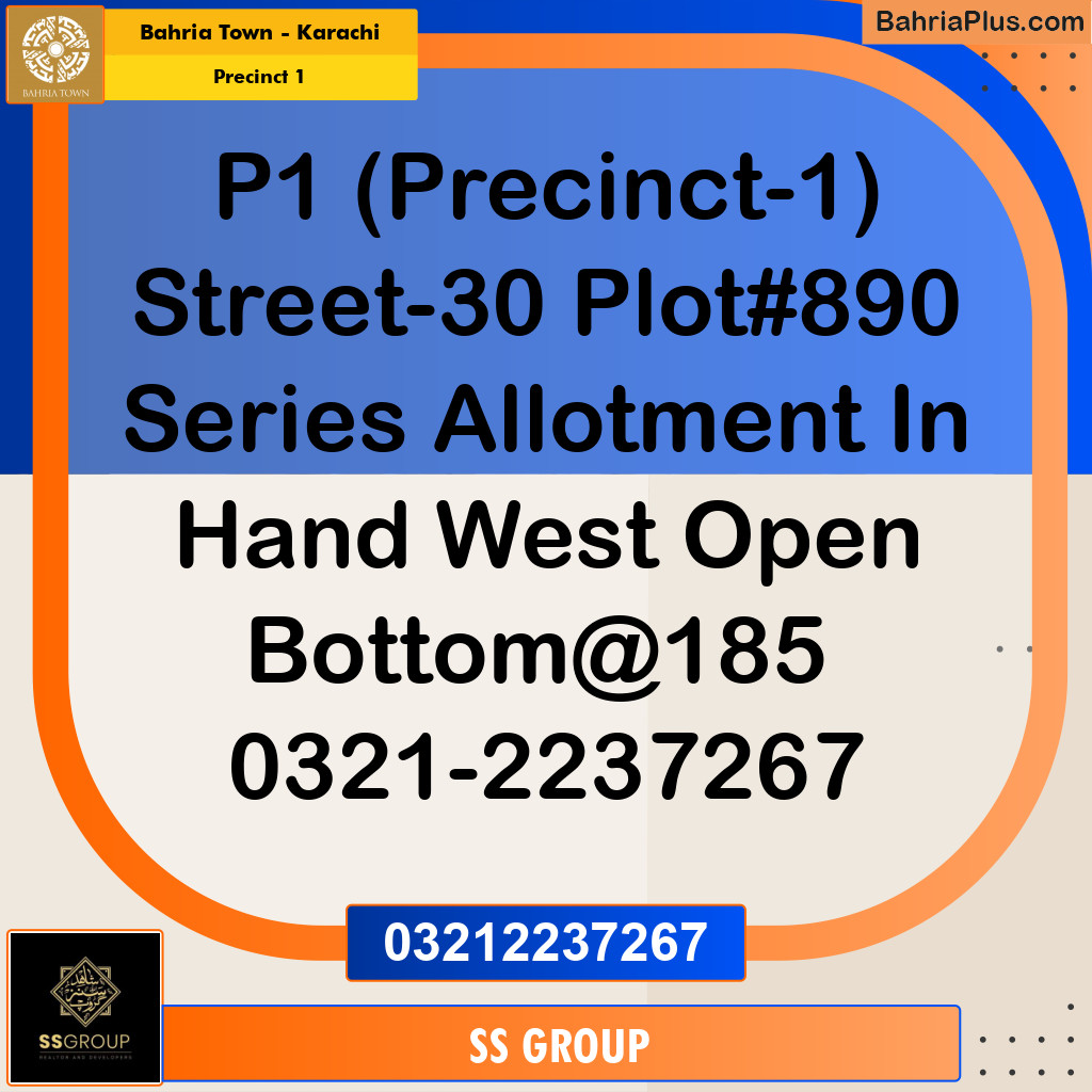 250 Sq. Yards Residential Plot for Sale in Precinct 1 -  Bahria Town, Karachi - (BP-218693)