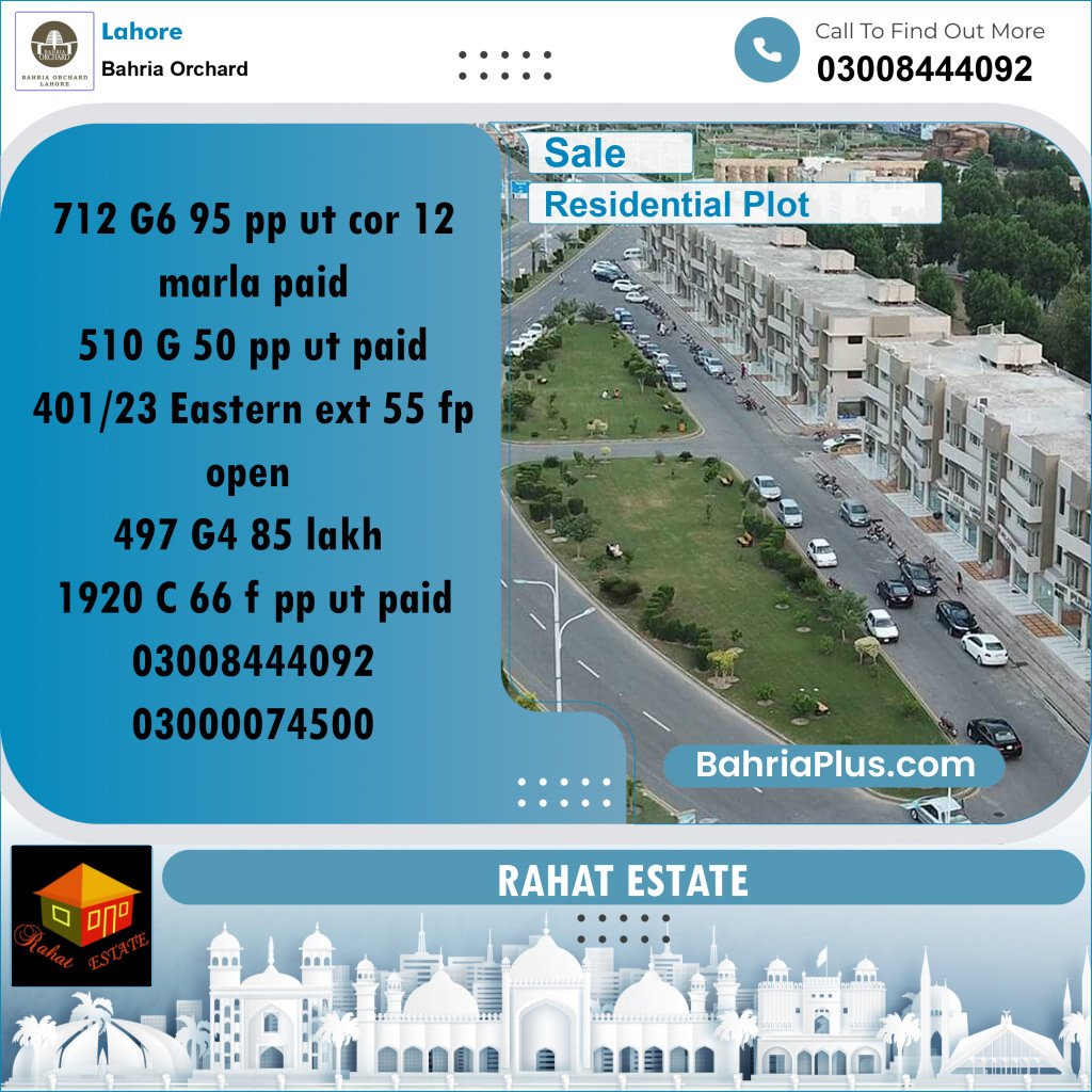 Residential Plot for Sale in Bahria Orchard, Lahore - (BP-218738)