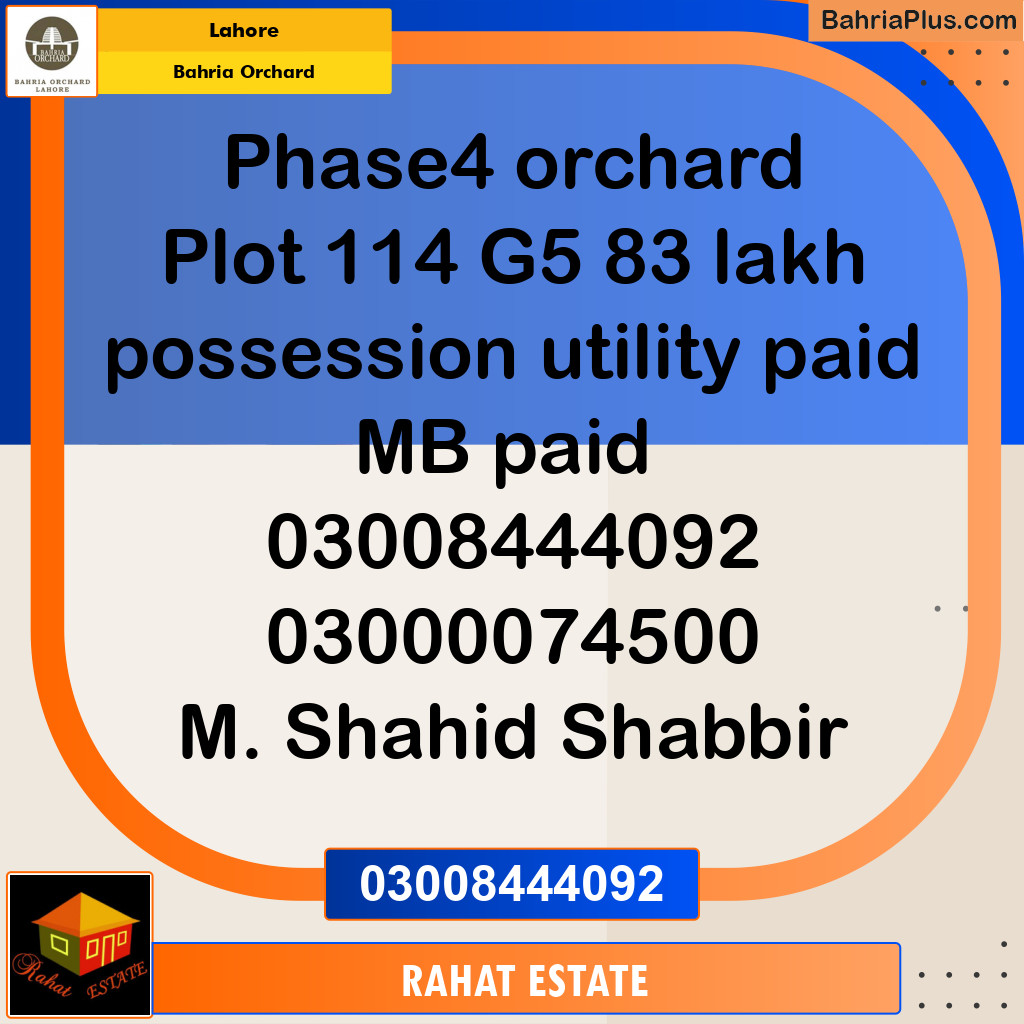 Residential Plot for Sale in Bahria Orchard, Lahore - (BP-218739)