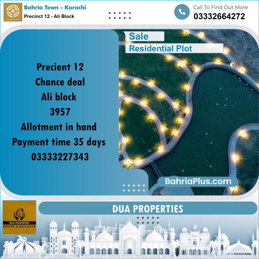 Residential Plot for Sale in Precinct 12 - Ali Block - Bahria Town, Karachi - (BP-218742)