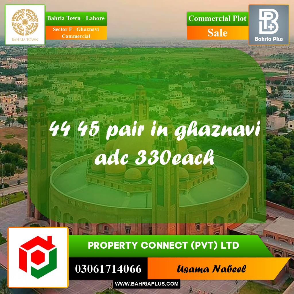 Commercial Plot for Sale in Sector F - Ghaznavi Commercial -  Bahria Town, Lahore - (BP-218872)