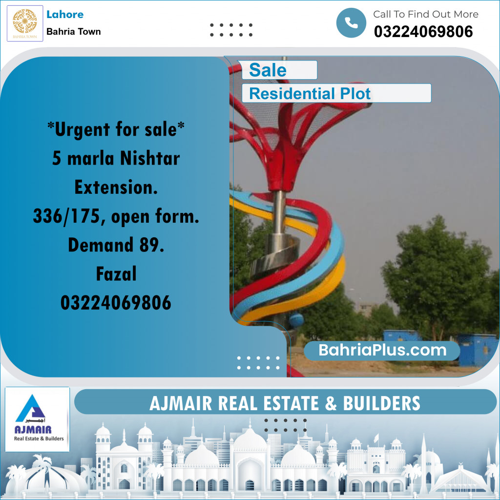 Residential Plot for Sale in Bahria Town, Lahore - (BP-218873)