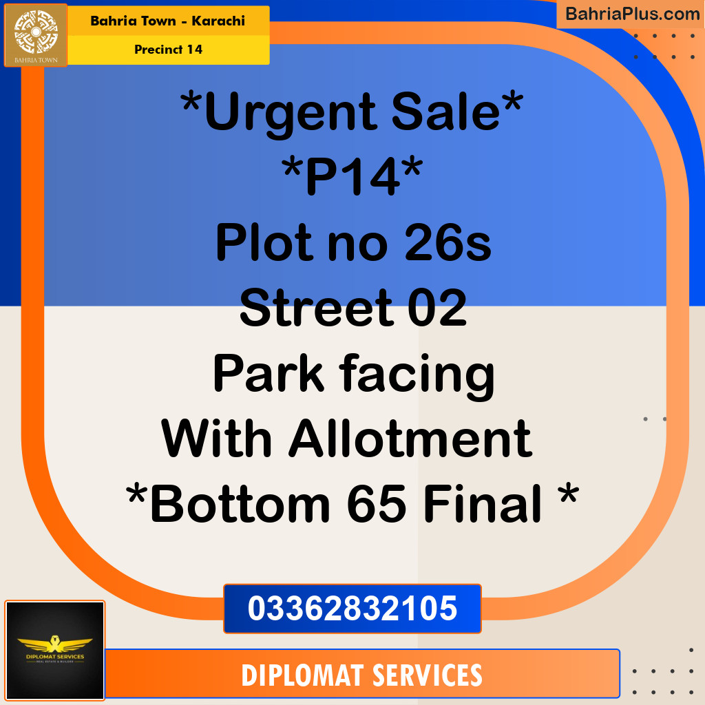 125 Sq. Yards Residential Plot for Sale in Precinct 14 -  Bahria Town, Karachi - (BP-218881)