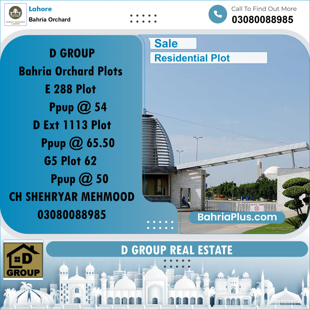 Residential Plot for Sale in Bahria Orchard, Lahore - (BP-218920)