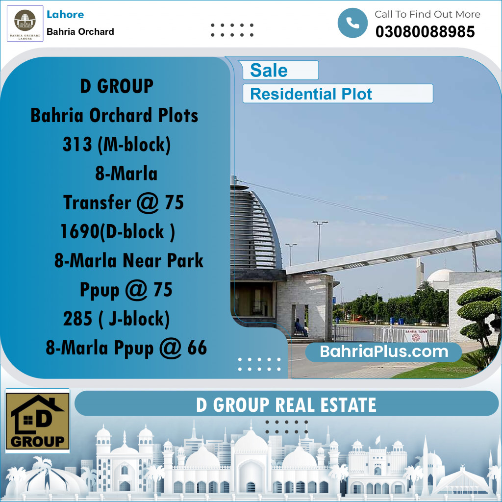 Residential Plot for Sale in Bahria Orchard, Lahore - (BP-218926)