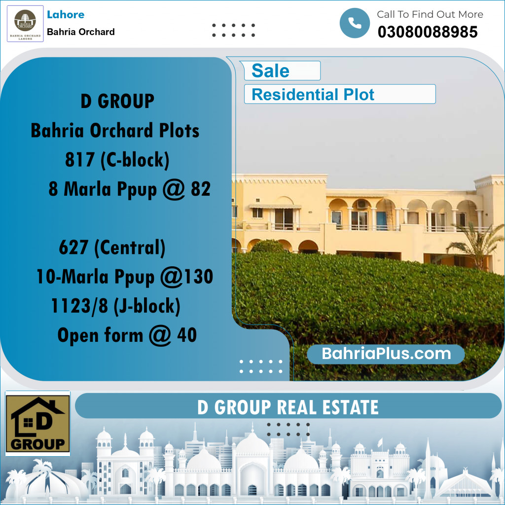 Residential Plot for Sale in Bahria Orchard, Lahore - (BP-218927)