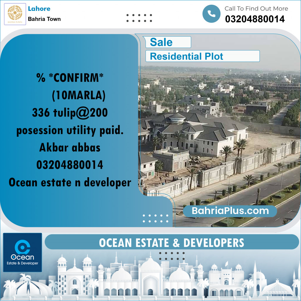 Residential Plot for Sale in Bahria Town, Lahore - (BP-218968)
