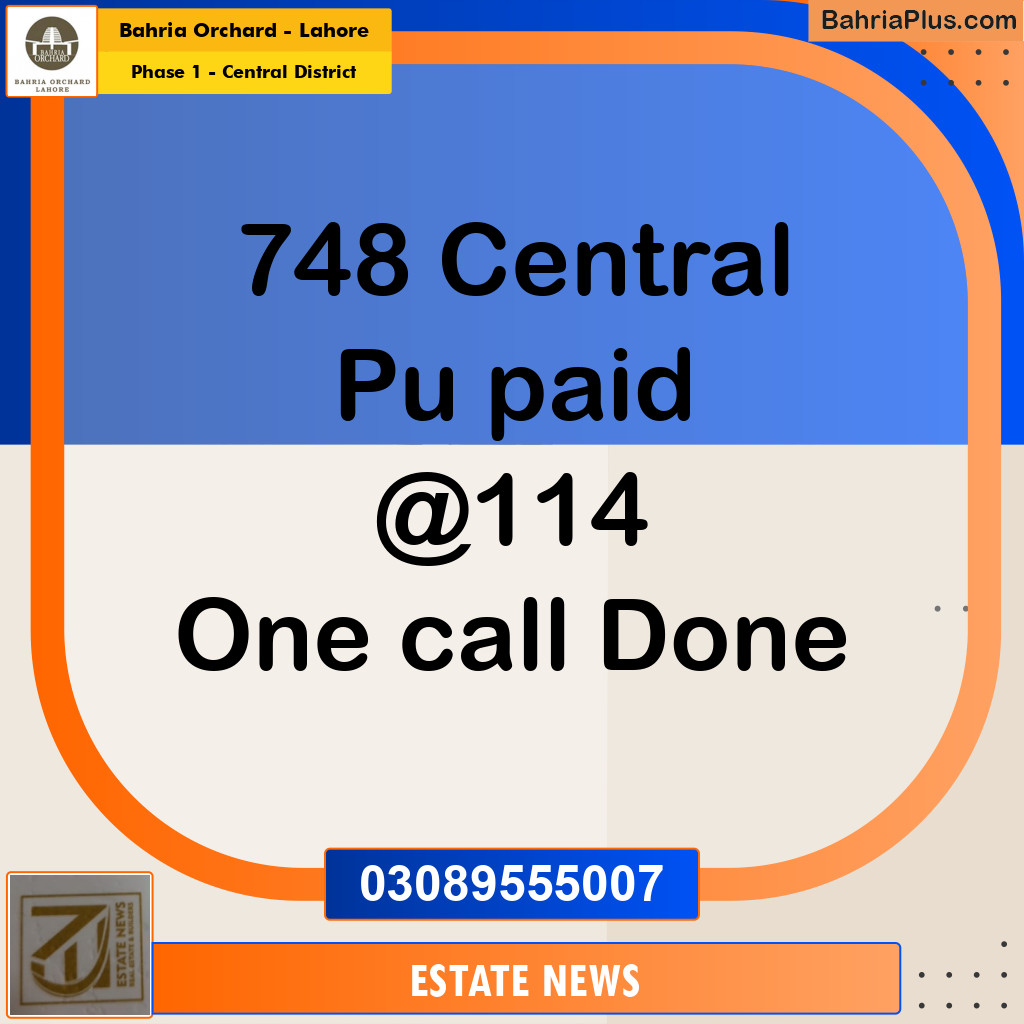 Residential Plot for Sale in Phase 1 - Central District - Bahria Orchard, Lahore - (BP-218973)