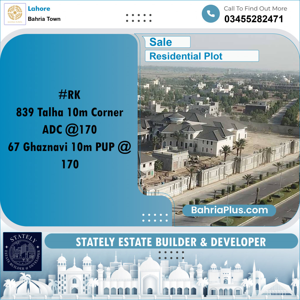 10 Marla Residential Plot for Sale in Bahria Town, Lahore - (BP-218976)