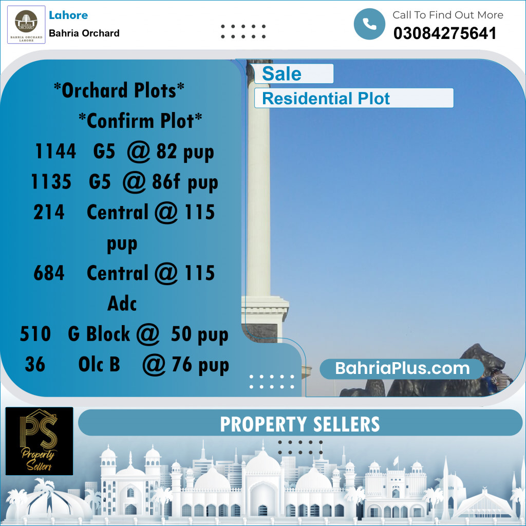 Residential Plot for Sale in Bahria Orchard, Lahore - (BP-218992)