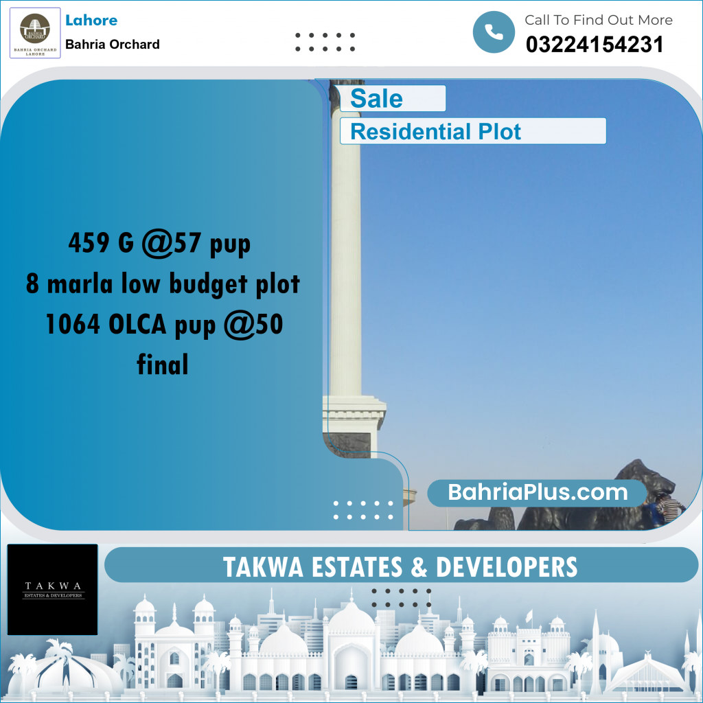 Residential Plot for Sale in Bahria Orchard, Lahore - (BP-219015)