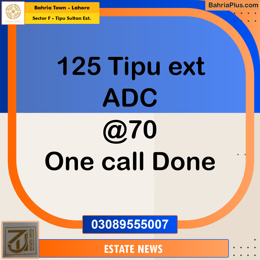 Residential Plot for Sale in Sector F - Tipu Sultan Ext. -  Bahria Town, Lahore - (BP-219032)