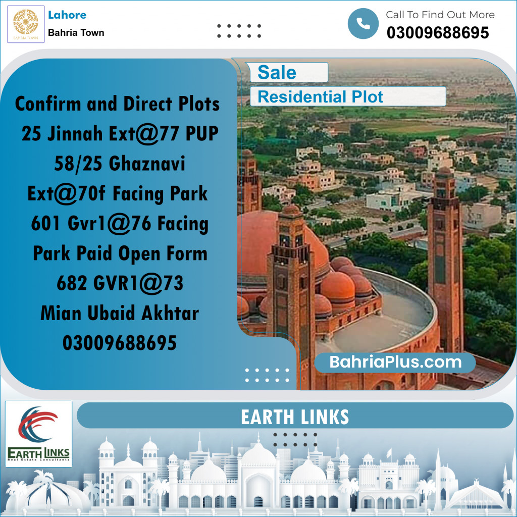 Residential Plot for Sale in Bahria Town, Lahore - (BP-219046)