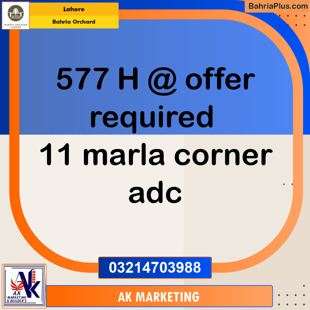 Residential Plot for Sale in Bahria Orchard, Lahore - (BP-219083)