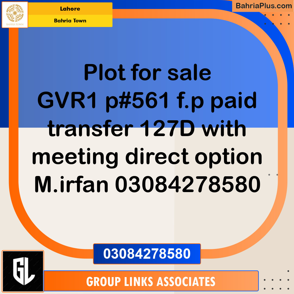 Residential Plot for Sale in Bahria Town, Lahore - (BP-219128)