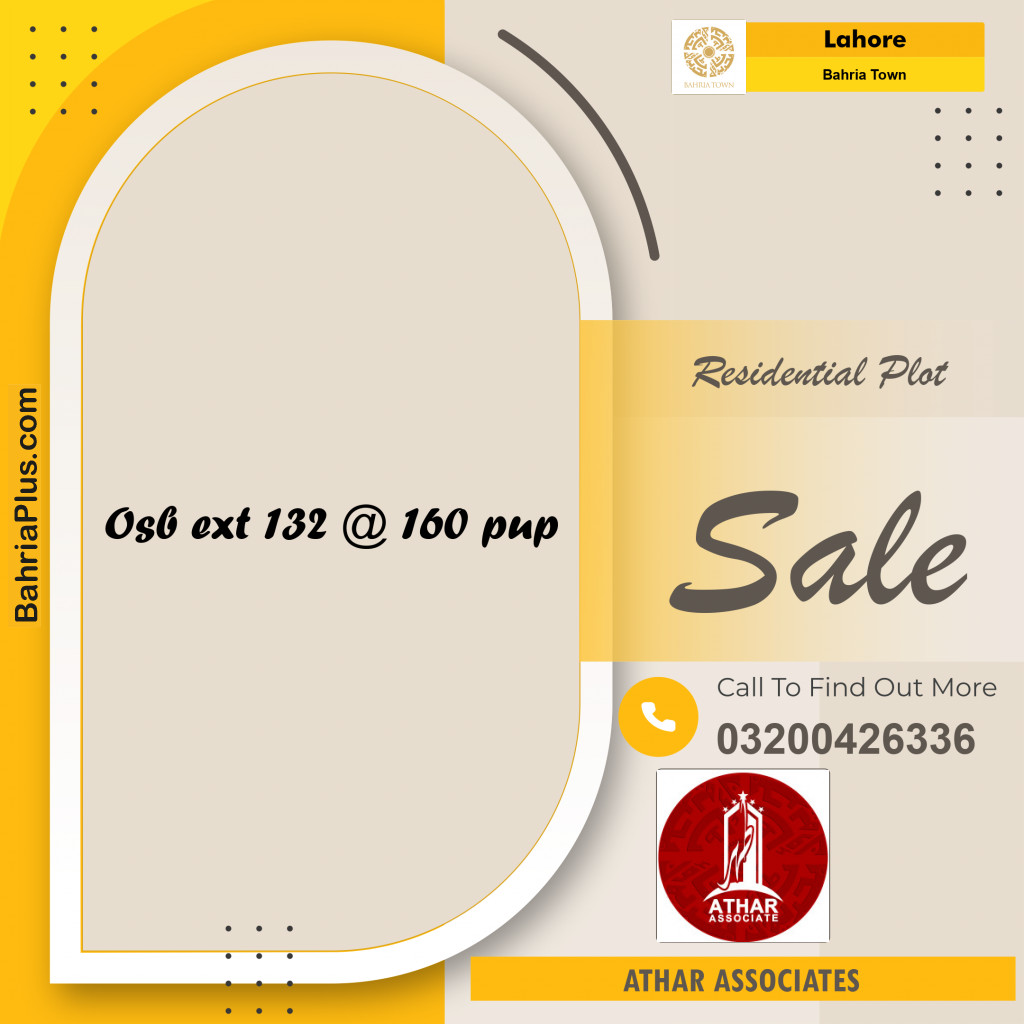 Residential Plot for Sale in Bahria Town, Lahore - (BP-219231)