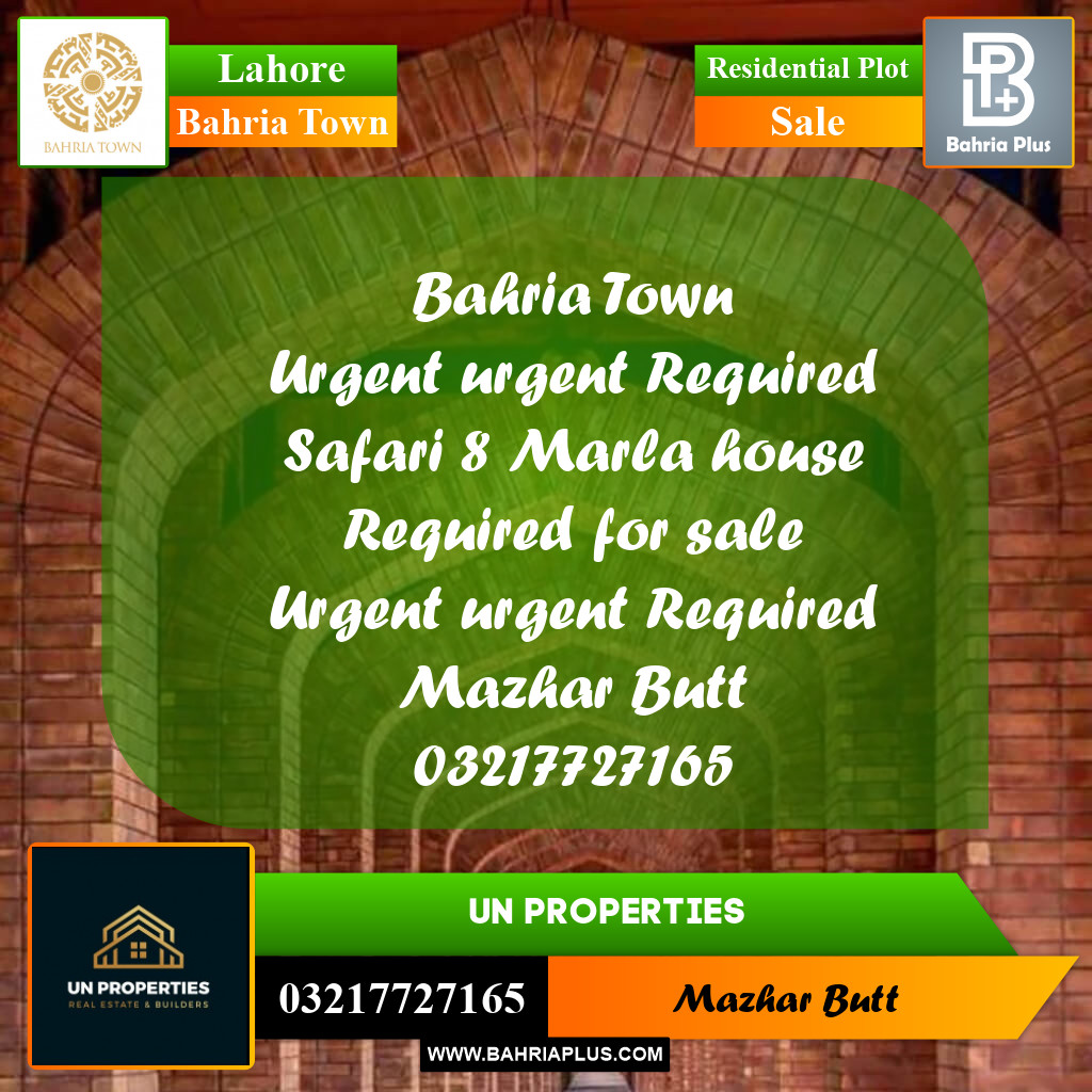 Residential Plot for Sale in Bahria Town, Lahore - (BP-219243)