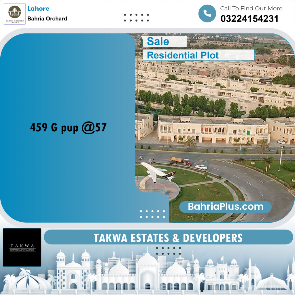 8 Marla Residential Plot for Sale in Bahria Orchard, Lahore - (BP-219332)