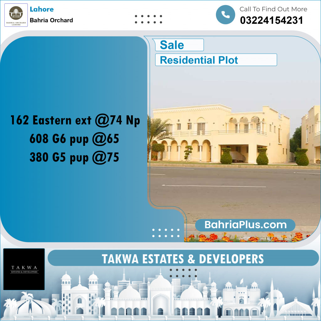 Residential Plot for Sale in Bahria Orchard, Lahore - (BP-219383)