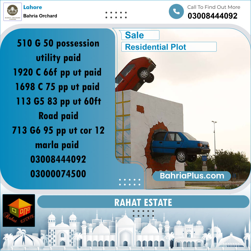 Residential Plot for Sale in Bahria Orchard, Lahore - (BP-219387)