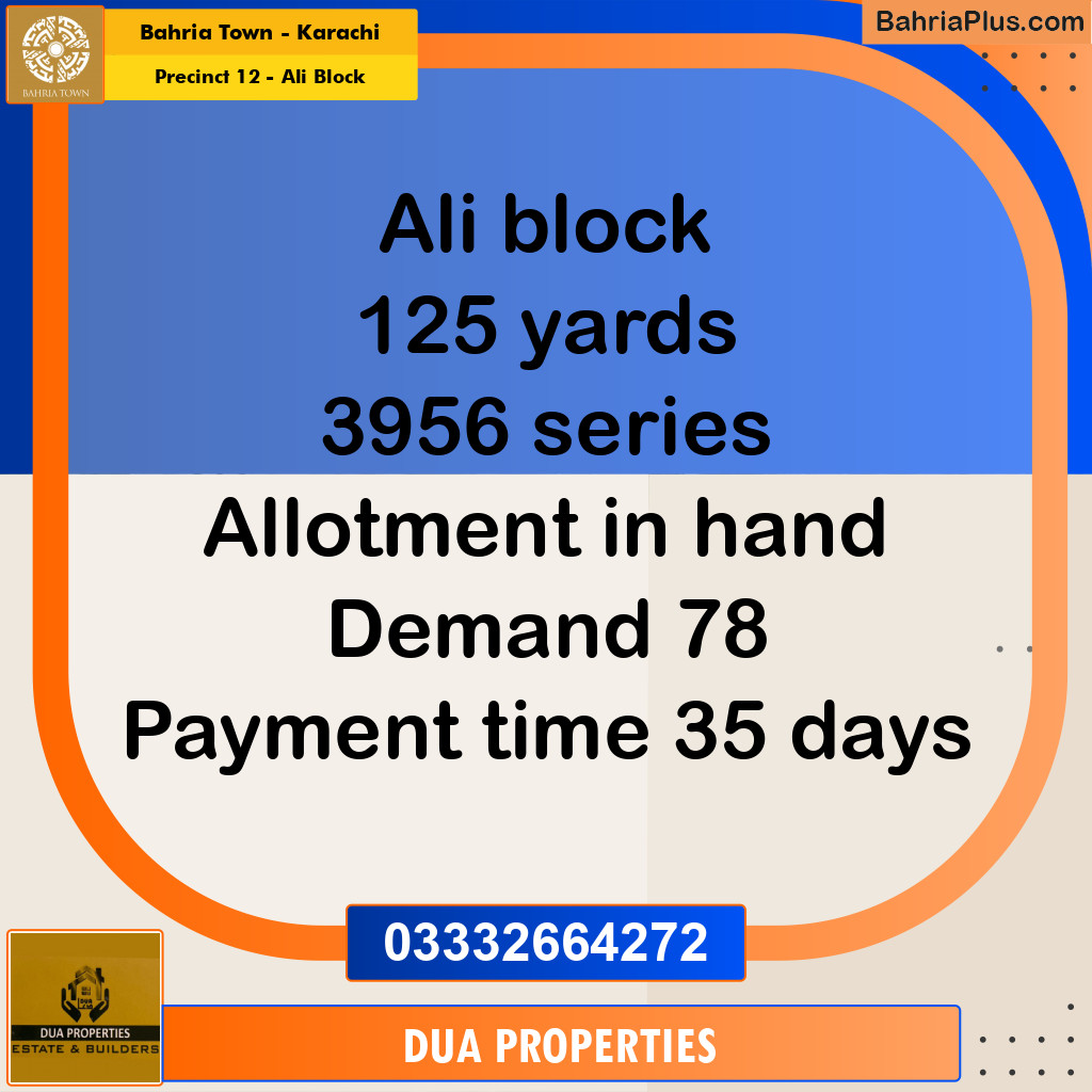 Residential Plot for Sale in Precinct 12 - Ali Block -  Bahria Town, Karachi - (BP-219393)