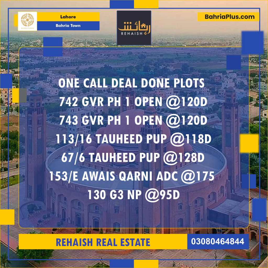 Residential Plot for Sale in Bahria Town, Lahore - (BP-219408)