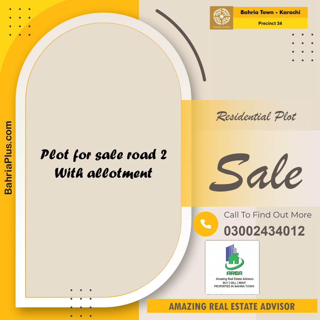 2500 Sq. Yards Residential Plot for Sale in Precinct 34 -  Bahria Town, Karachi - (BP-219524)