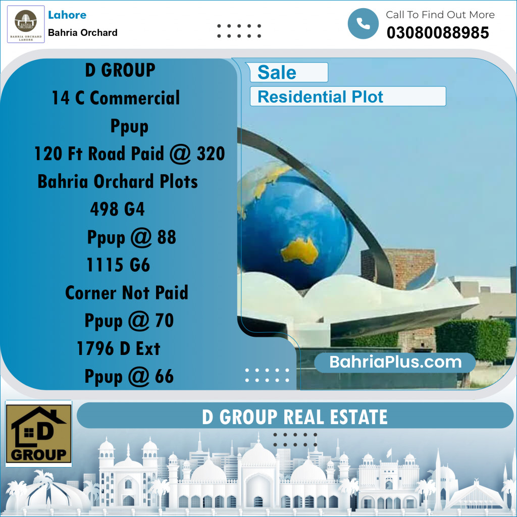 Residential Plot for Sale in Bahria Orchard, Lahore - (BP-219527)