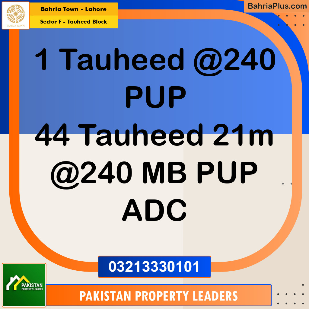21 Marla Residential Plot for Sale in Sector F - Tauheed Block -  Bahria Town, Lahore - (BP-219547)