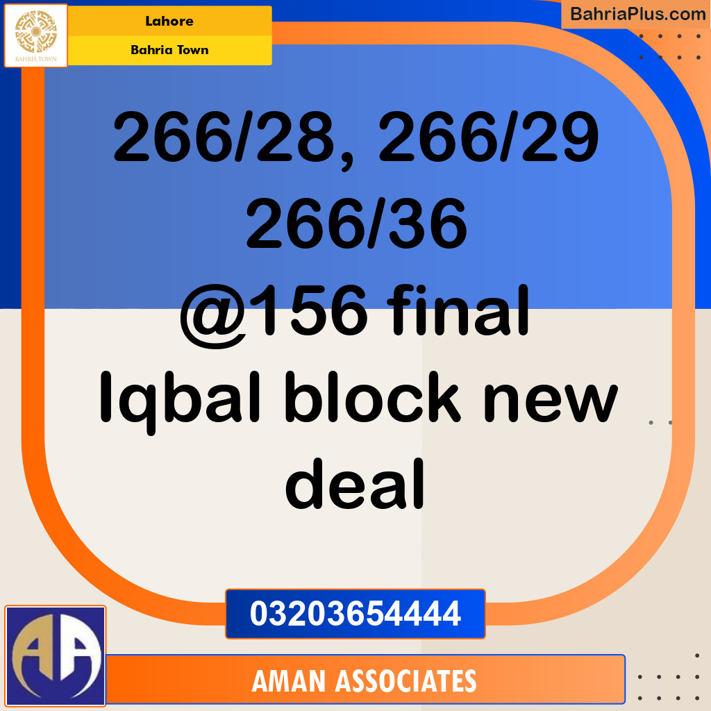 Residential Plot for Sale in Bahria Town, Lahore - (BP-219603)