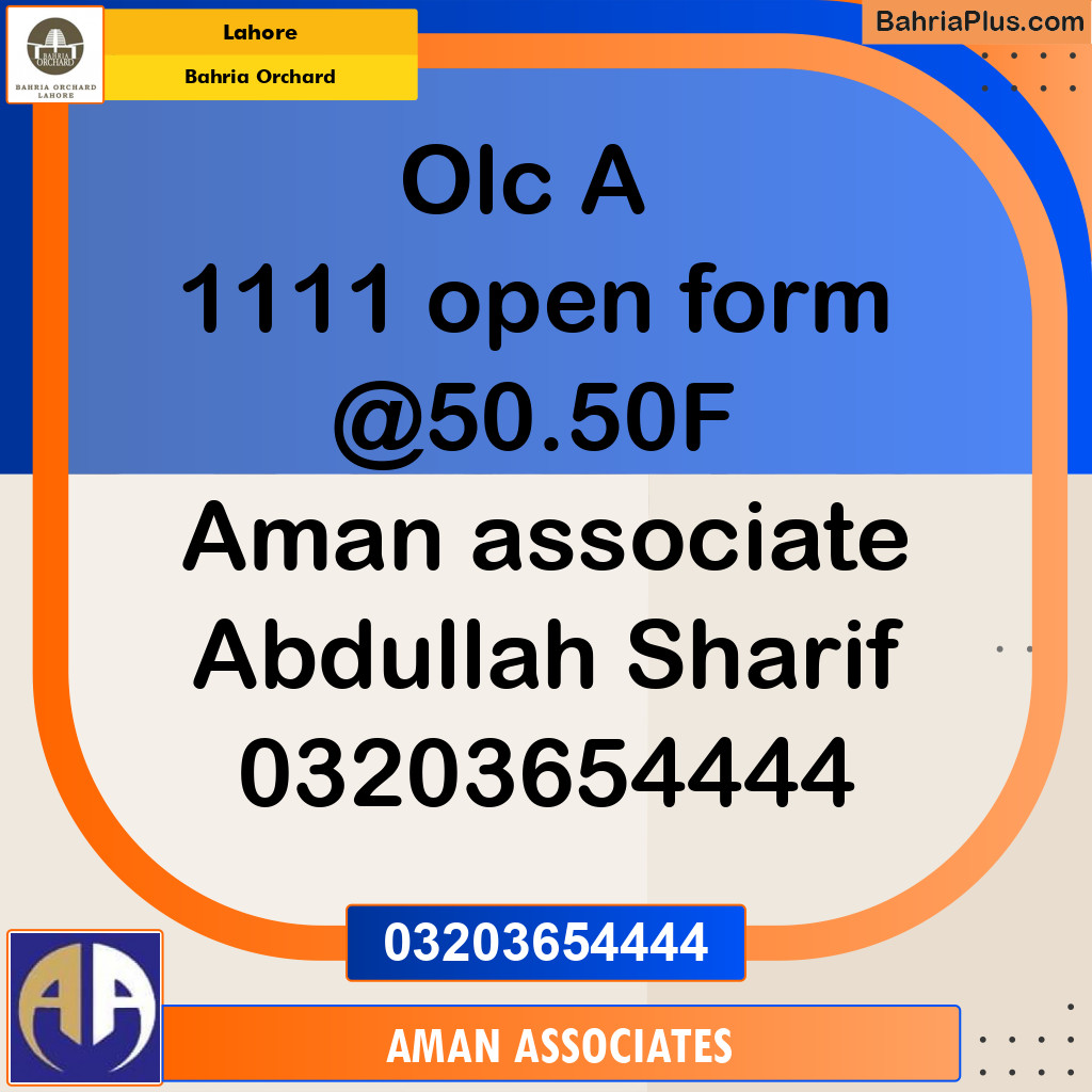 Residential Plot for Sale in Bahria Orchard, Lahore - (BP-219619)