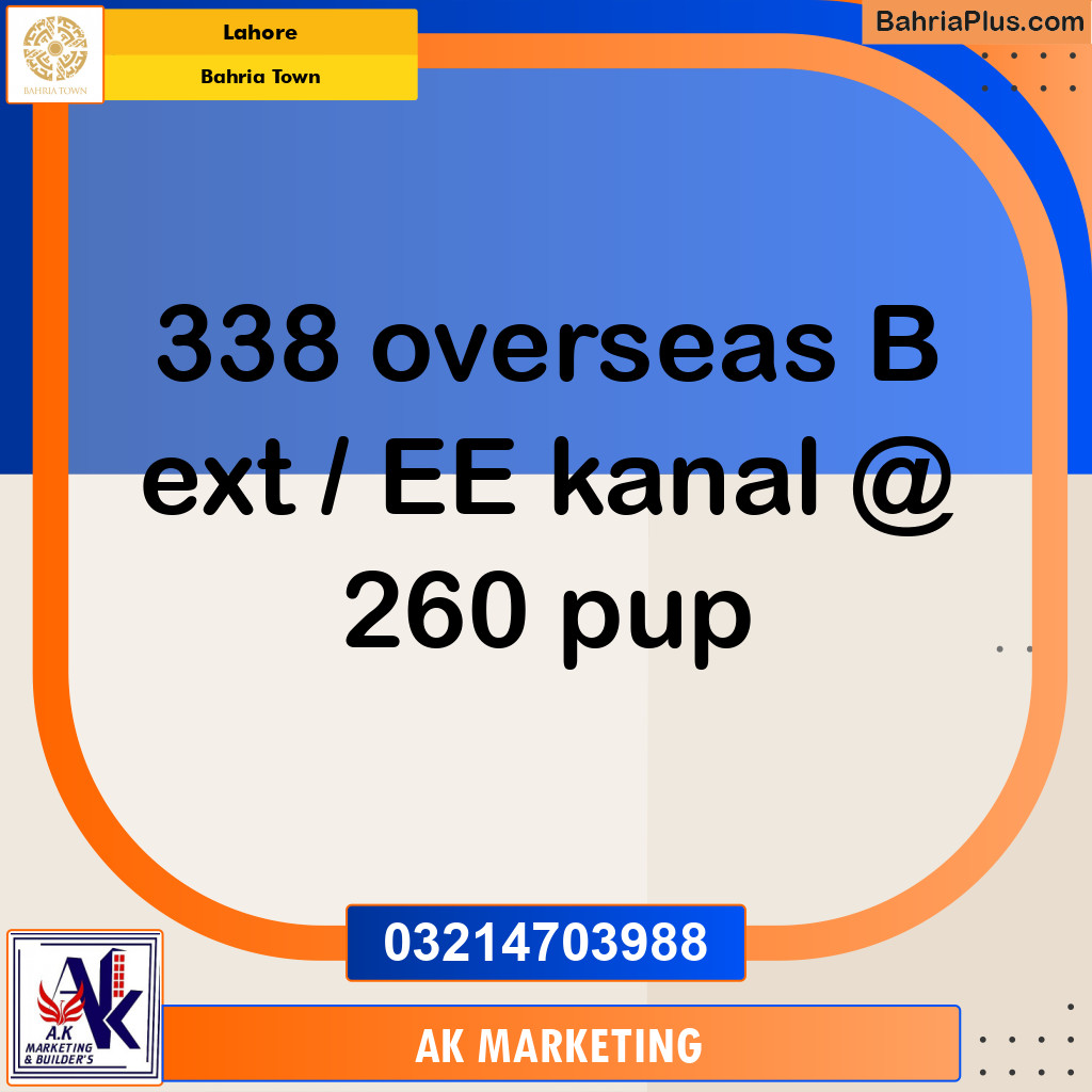 Residential Plot for Sale in Bahria Town, Lahore - (BP-219755)