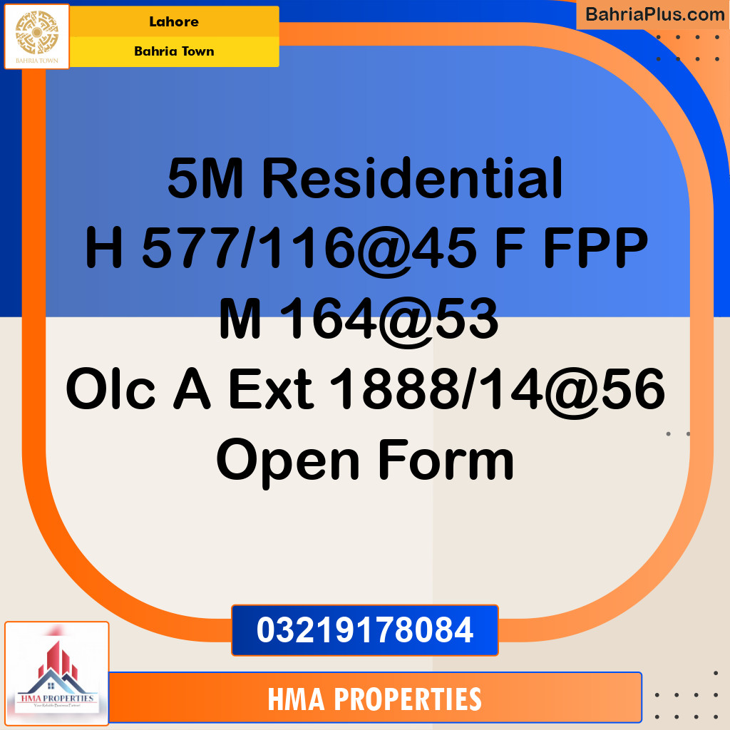 5 Marla Residential Plot for Sale in Bahria Town, Lahore - (BP-219778)