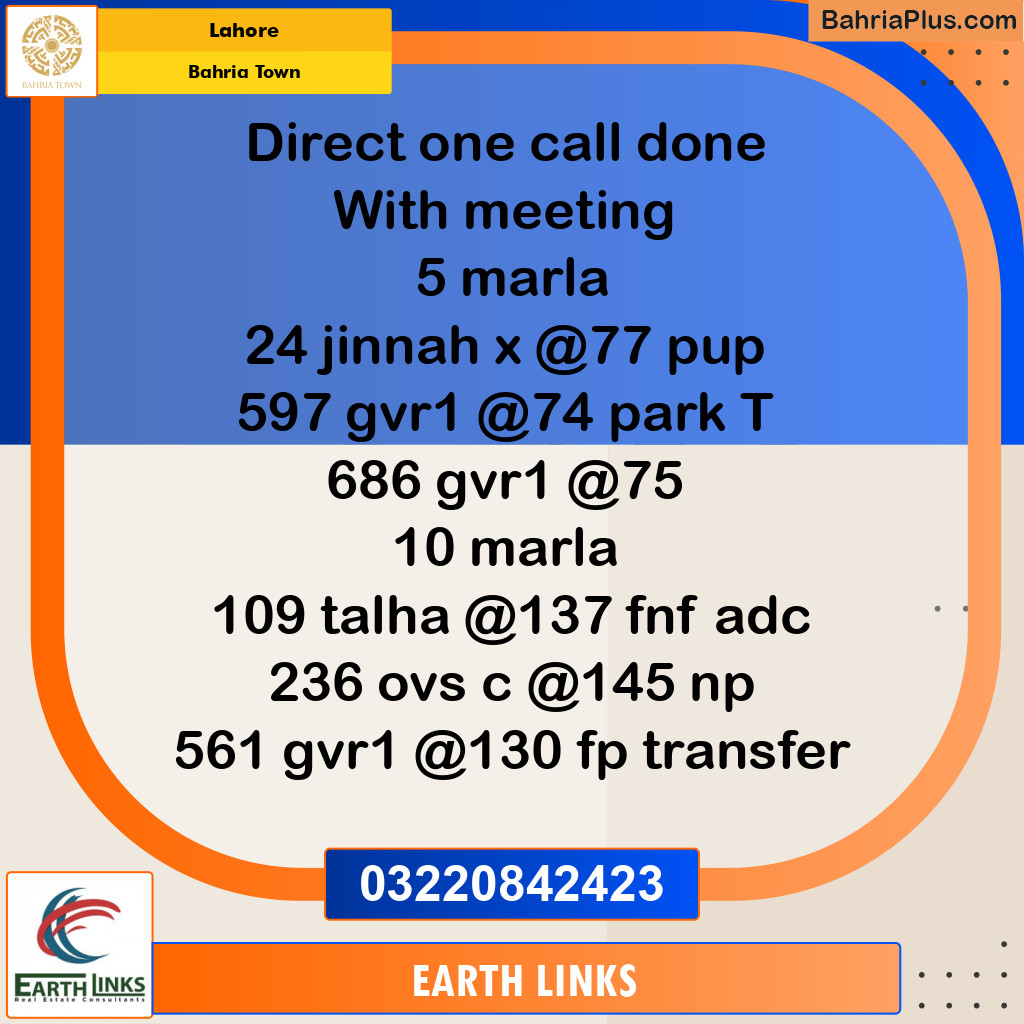 Residential Plot for Sale in Bahria Town, Lahore - (BP-219808)