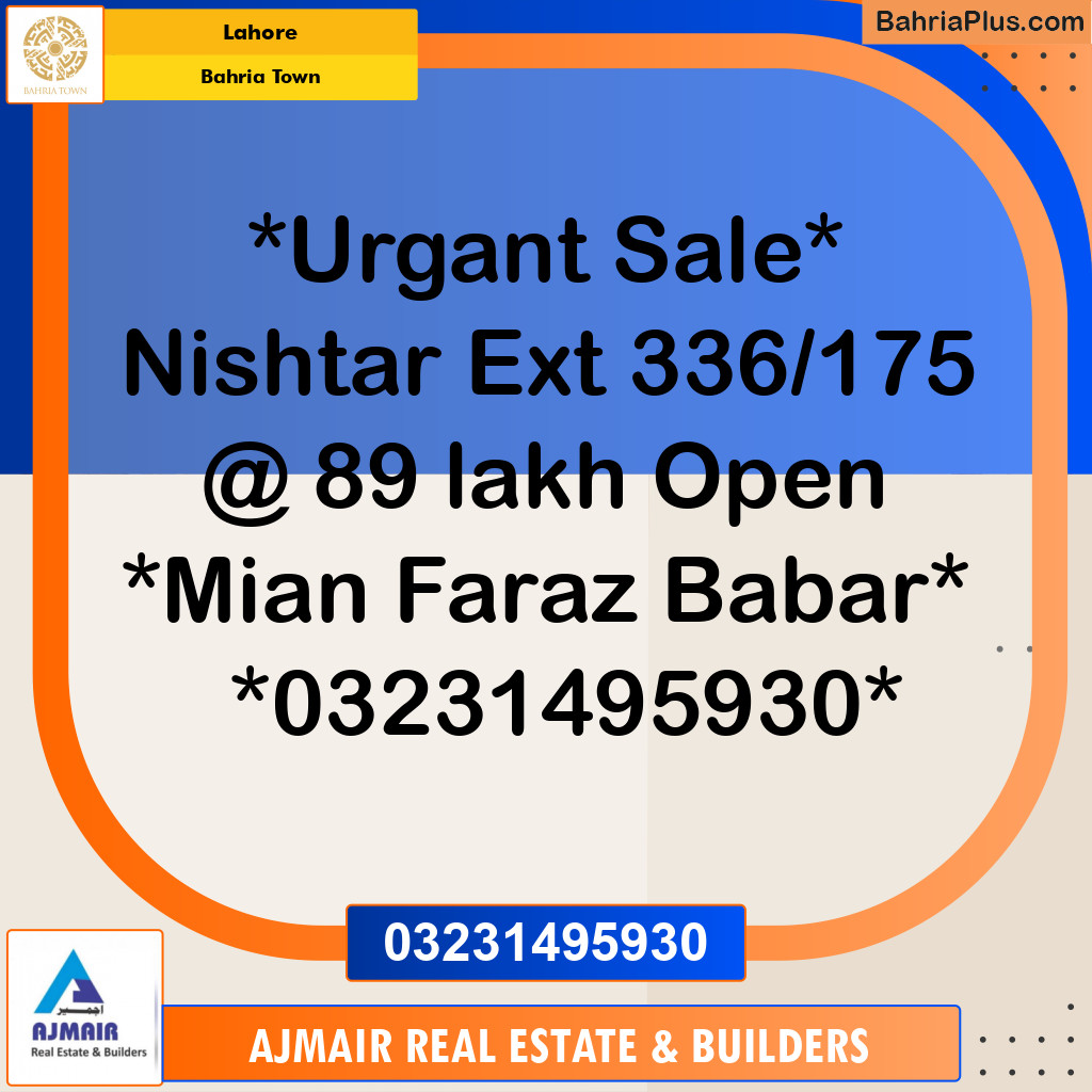 Residential Plot for Sale in Bahria Town, Lahore - (BP-219887)