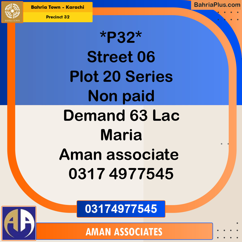 Residential Plot for Sale in Precinct 32 -  Bahria Town, Karachi - (BP-220038)