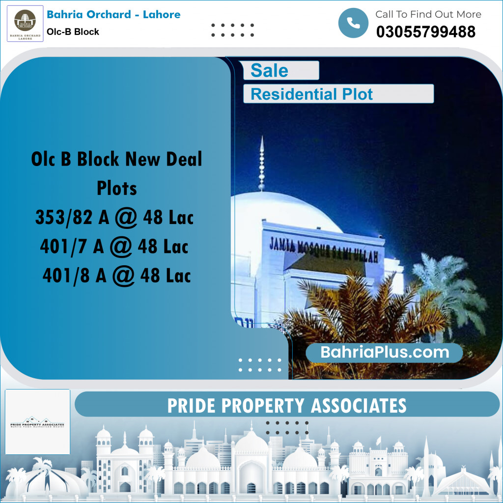 5 Marla Residential Plot for Sale in OLC-B Block -  Bahria Orchard, Lahore - (BP-220113)