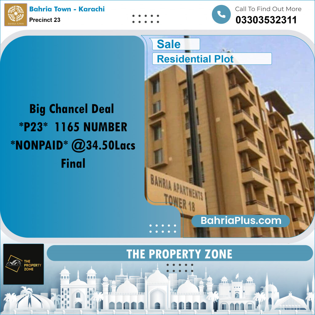 125 Sq. Yards Residential Plot for Sale in Precinct 23 -  Bahria Town, Karachi - (BP-220131)